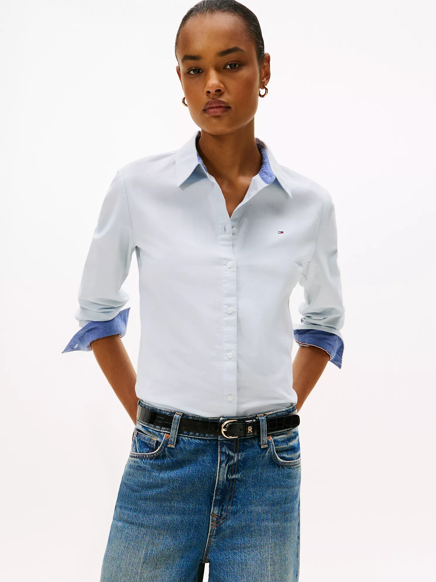 Regular Fit Stretch Oxford Shirt - Light Blue 1 Regular Fit Stretch Oxford Shirt
- Light Blue