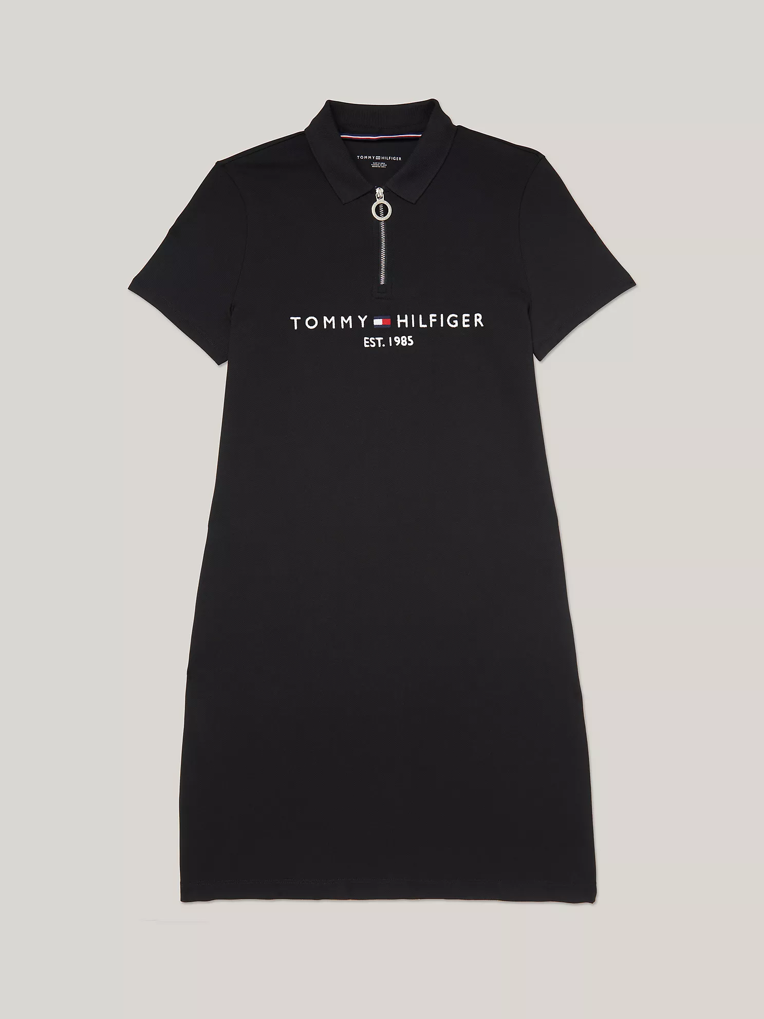 Logo Zip Polo Dress - Black 5 Logo Zip Polo Dress
- Black