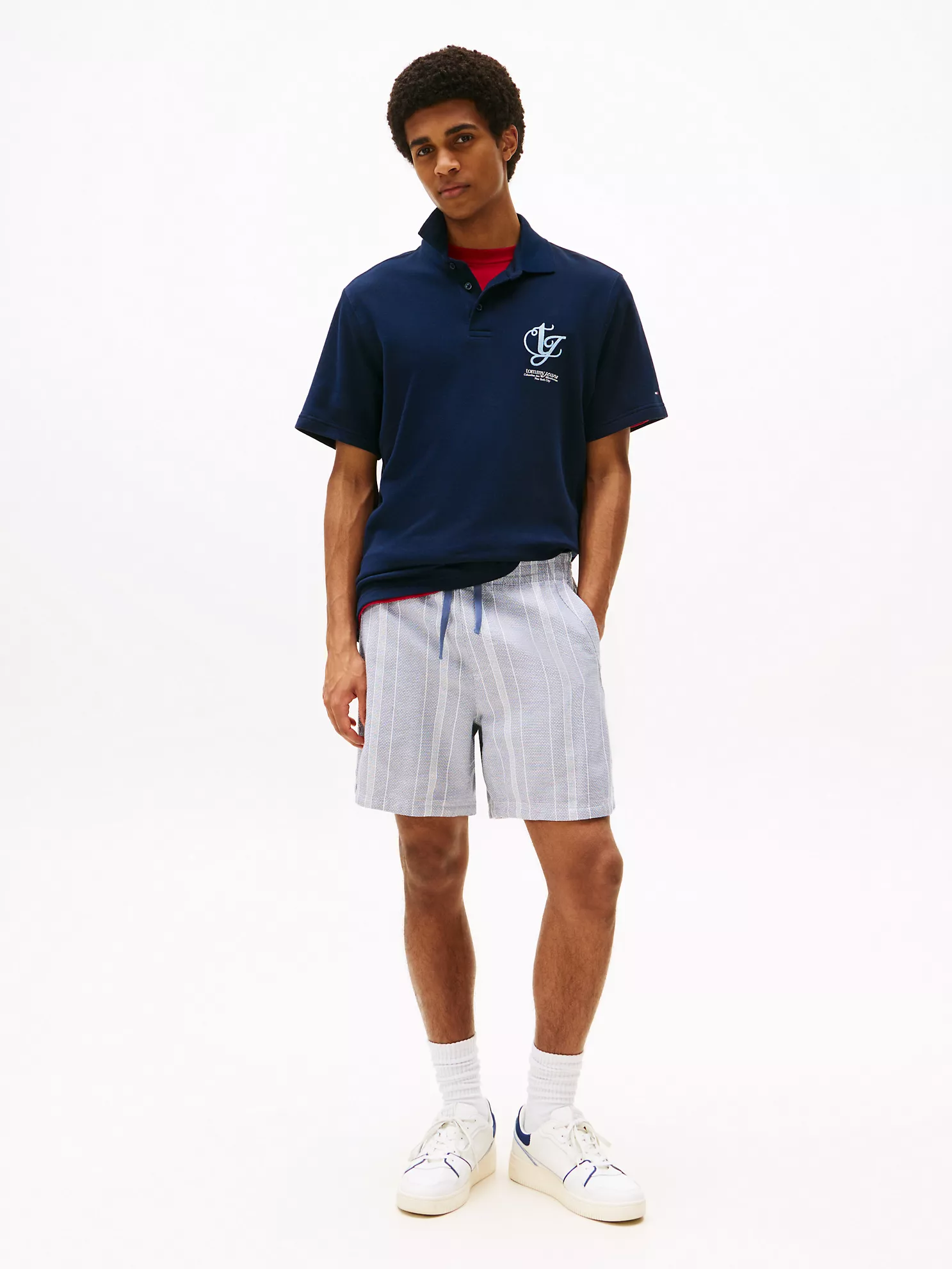 Tommy Jeans Textured Stripe Beach Short - Blue Moment Stripe 1 Tommy Jeans Textured Stripe Beach Short
- Blue Moment Stripe