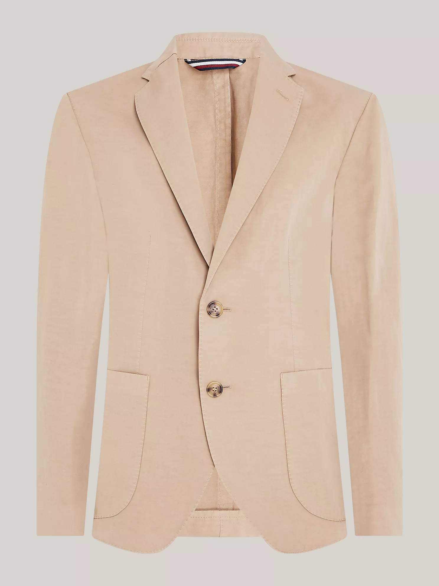 Regular Fit Cotton and Linen Blazer - Beige 12 Regular Fit Cotton and Linen Blazer
- Beige
