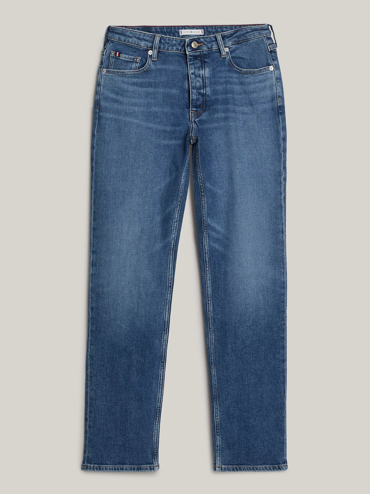 Mid-Rise Straight Fit Light Wash Jean - Denim Blue 1 Mid-Rise Straight Fit Light Wash Jean
- Denim Blue