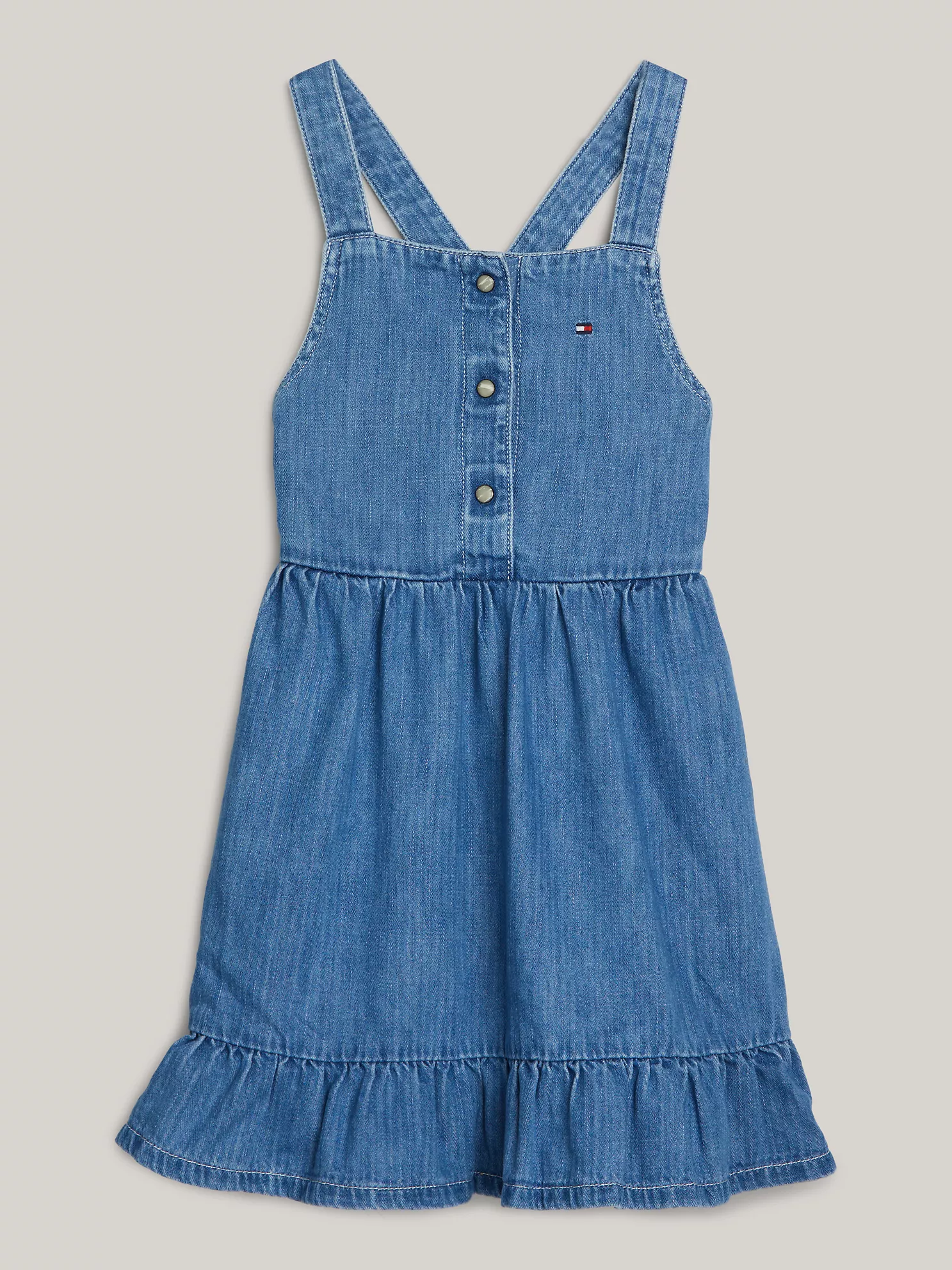 Kids' Cross-Strap Denim Dress - Sky Blue 1 Kids' Cross-Strap Denim Dress
- Sky Blue