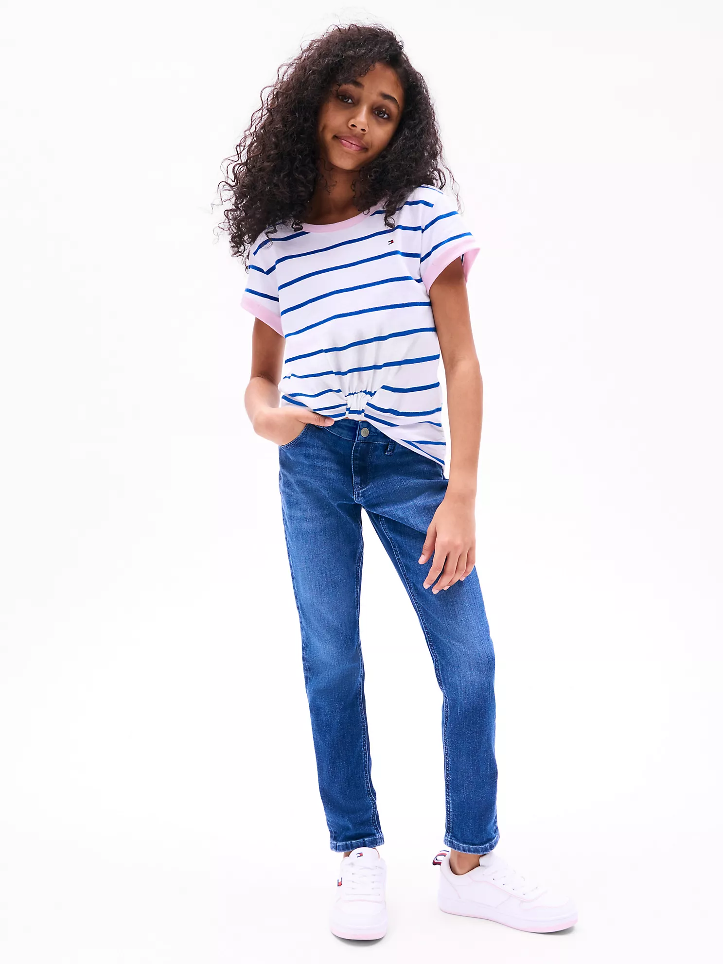 Kids' Stripe Knot-Hem T-Shirt - Optic White Stripe 6 Kids' Stripe Knot-Hem T-Shirt
- Optic White Stripe