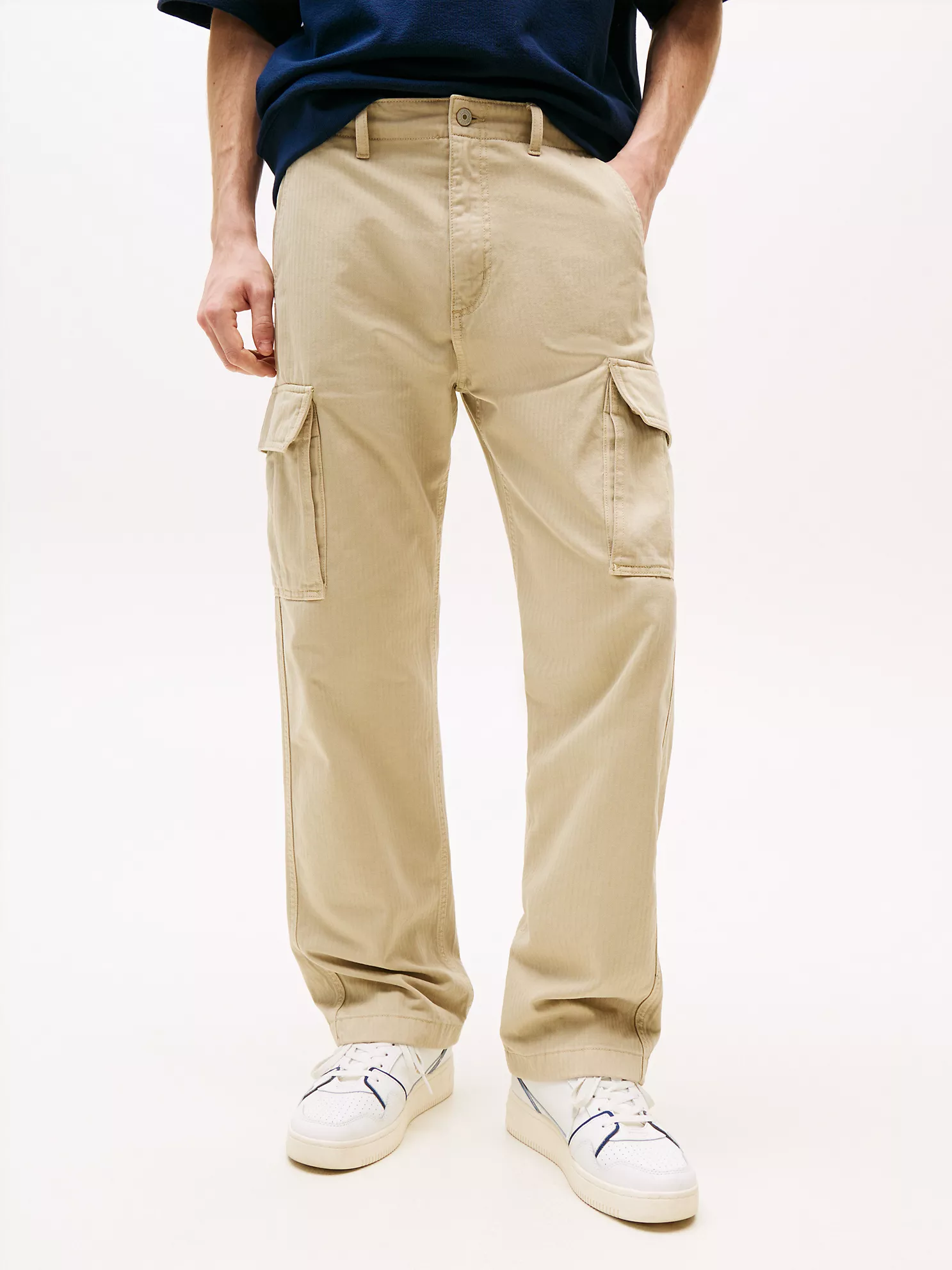 Tommy Jeans Herringbone Cargo Pant - Silt Beige 8 Tommy Jeans Herringbone Cargo Pant
- Silt Beige