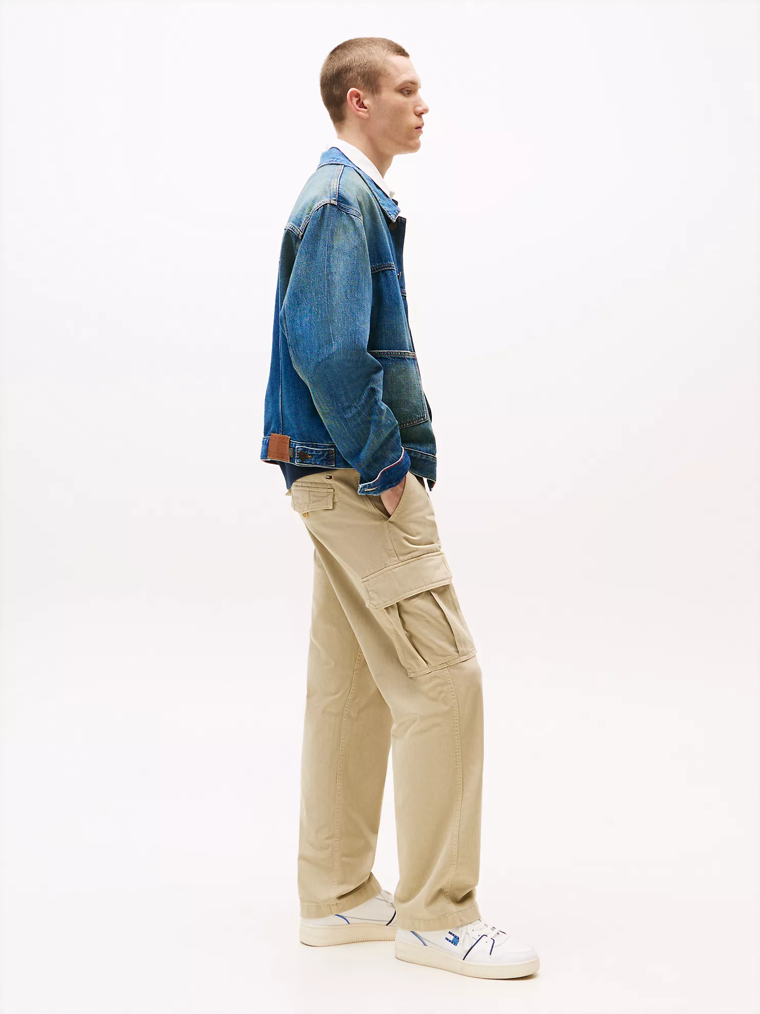 Tommy Jeans Herringbone Cargo Pant - Silt Beige 9 Tommy Jeans Herringbone Cargo Pant
- Silt Beige