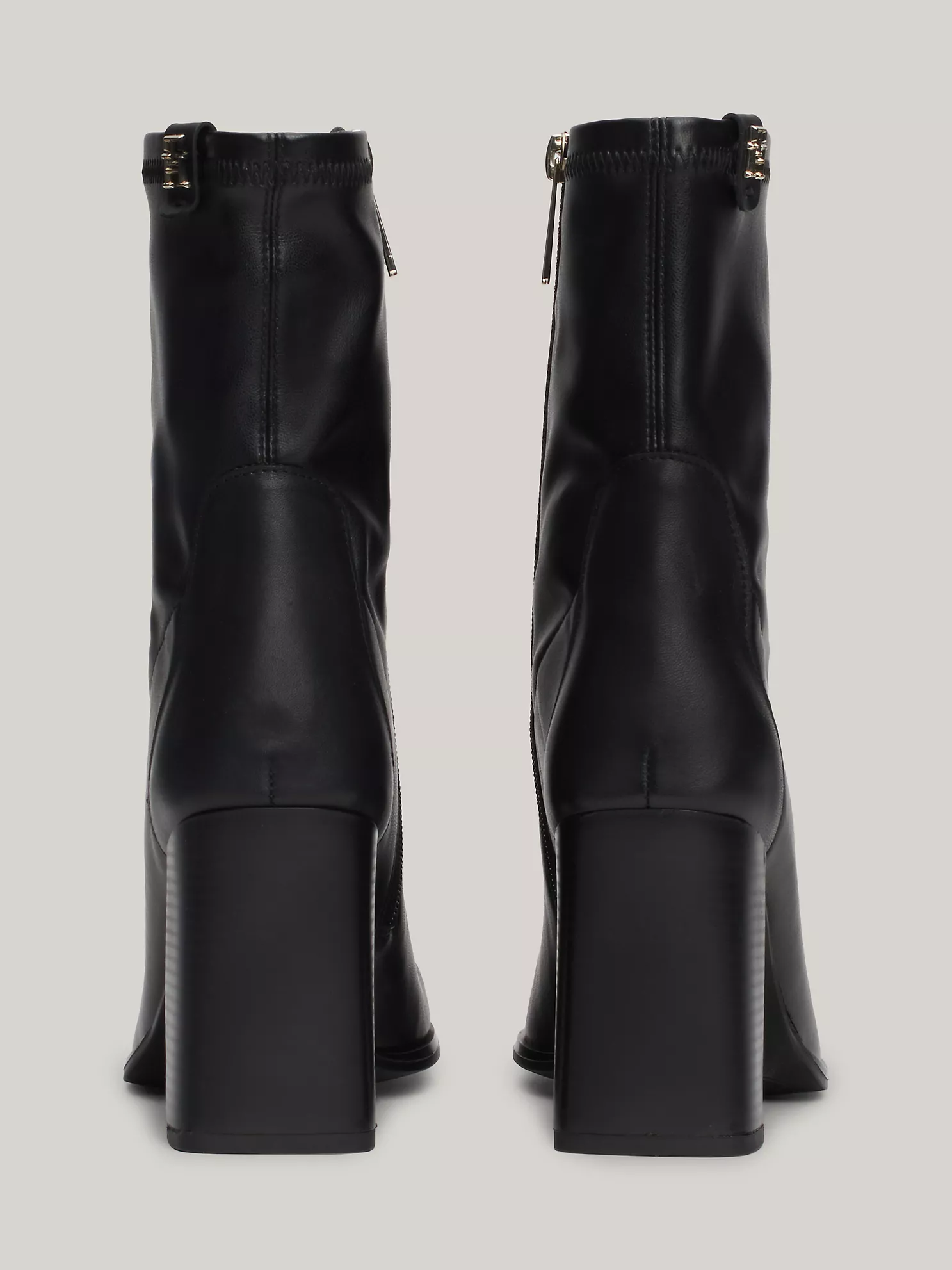 Leather Square Toe Block Heel Boot - Black 11 Leather Square Toe Block Heel Boot
- Black