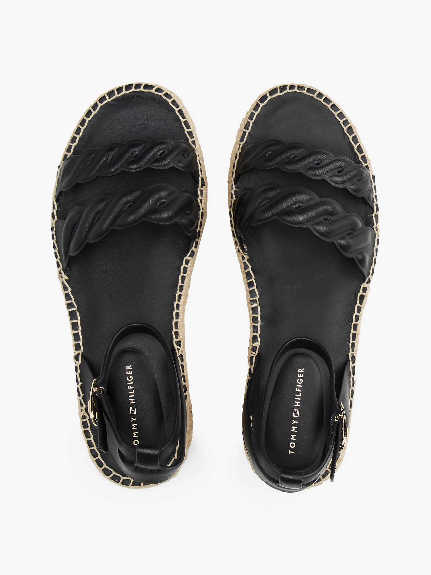 Leather Twist-Strap Platform Espadrille - Black 10 Leather Twist-Strap Platform Espadrille
- Black