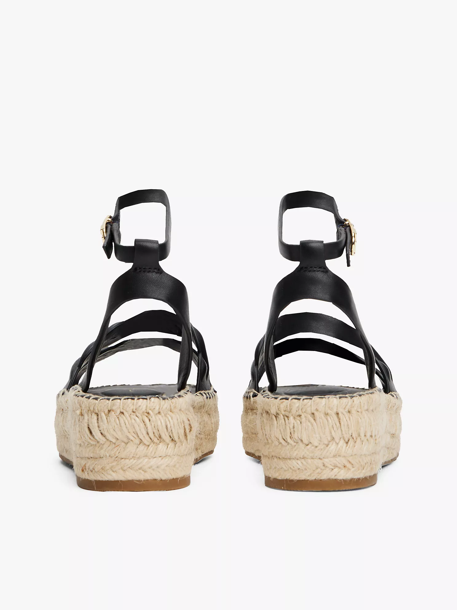 Leather Twist-Strap Platform Espadrille - Black 11 Leather Twist-Strap Platform Espadrille
- Black