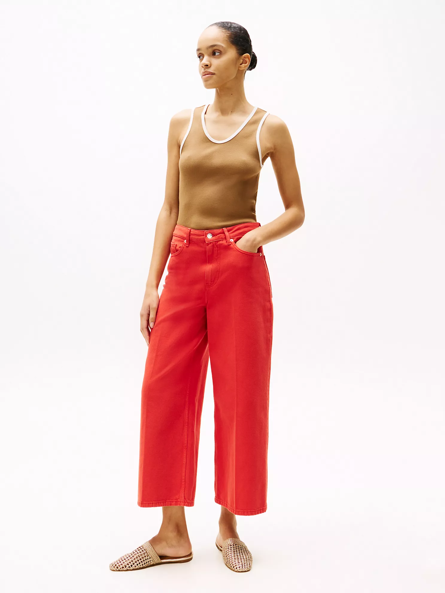 High-Rise Wide Leg Jean - Flame Red 1 High-Rise Wide Leg Jean
- Flame Red