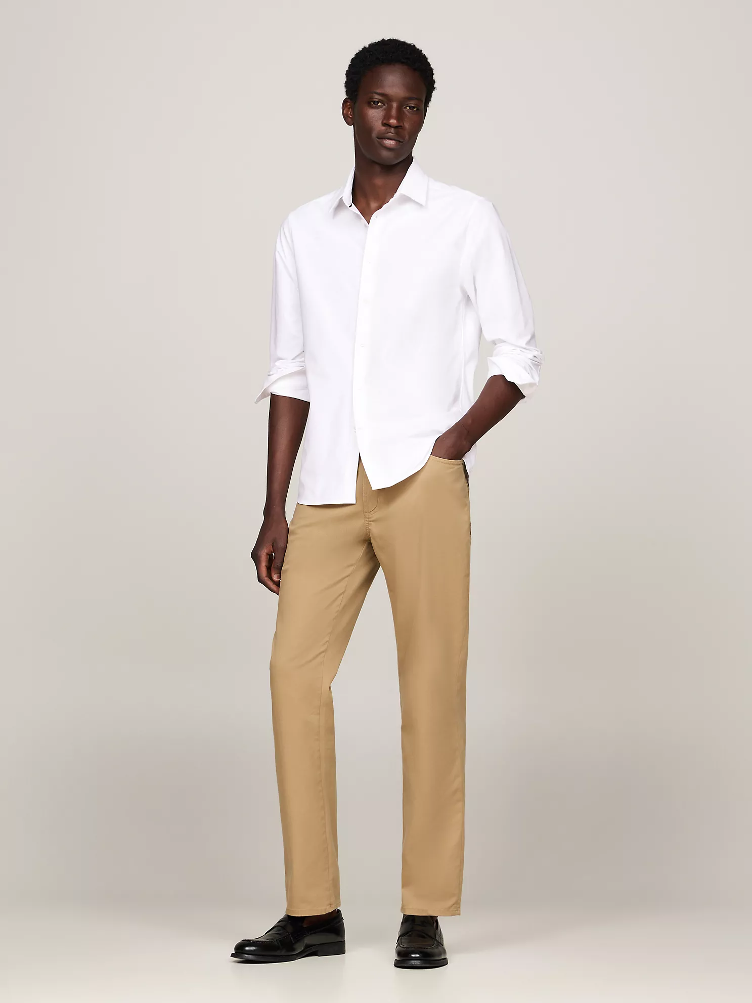 Slim Fit Solid Dress Shirt - Optic White 6 Slim Fit Solid Dress Shirt
- Optic White