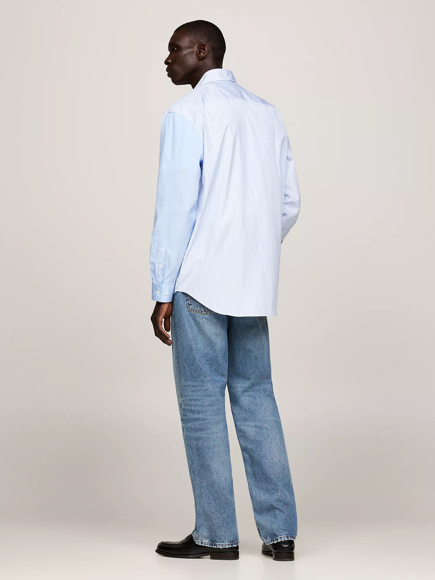 Crest Logo Ithaca Stripe Panel Shirt - Vessel Blue 8 Crest Logo Ithaca Stripe Panel Shirt
- Vessel Blue
