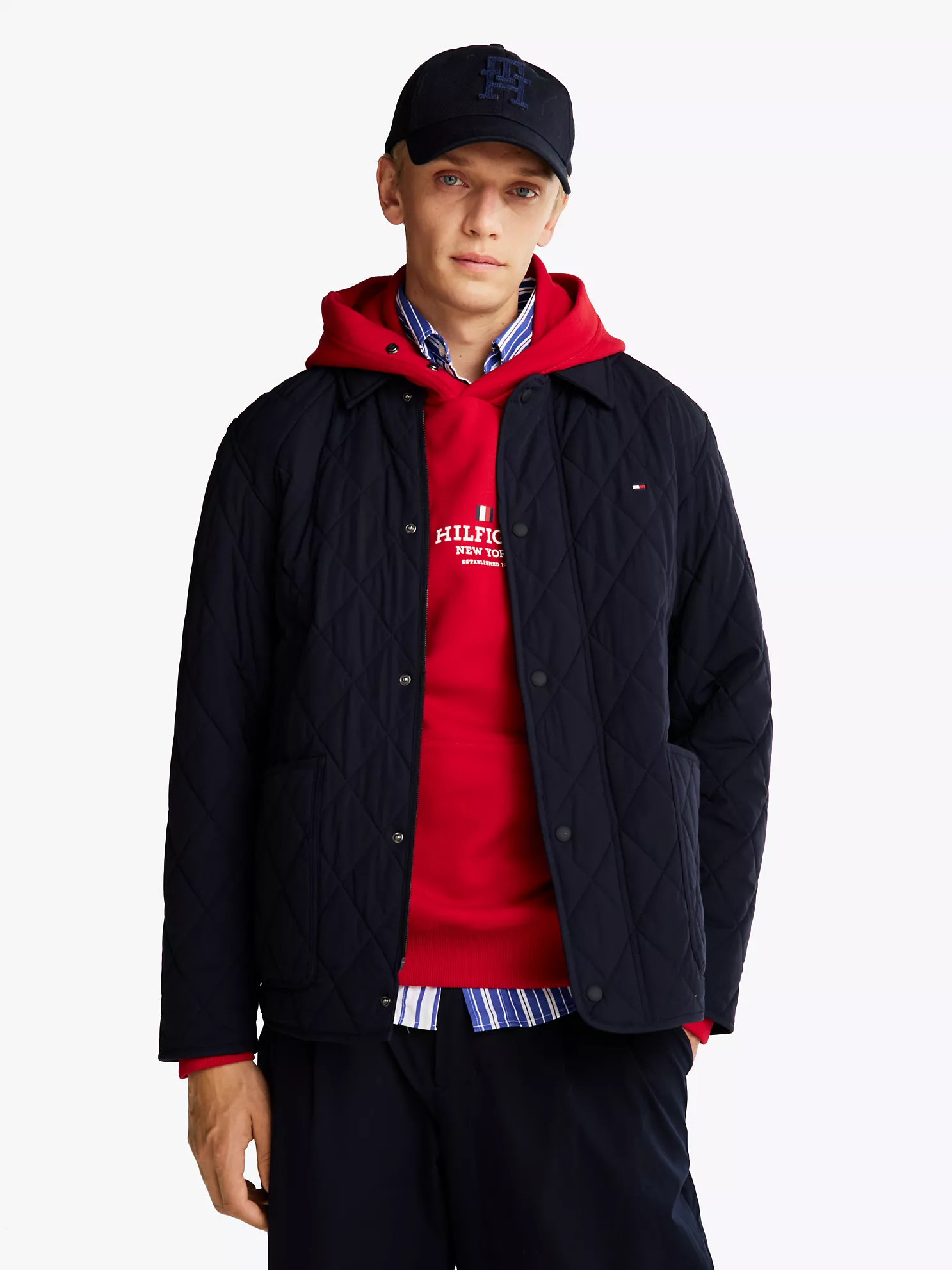 Diamond Quilted Chore Jacket - Navy 1 Diamond Quilted Chore Jacket
- Navy