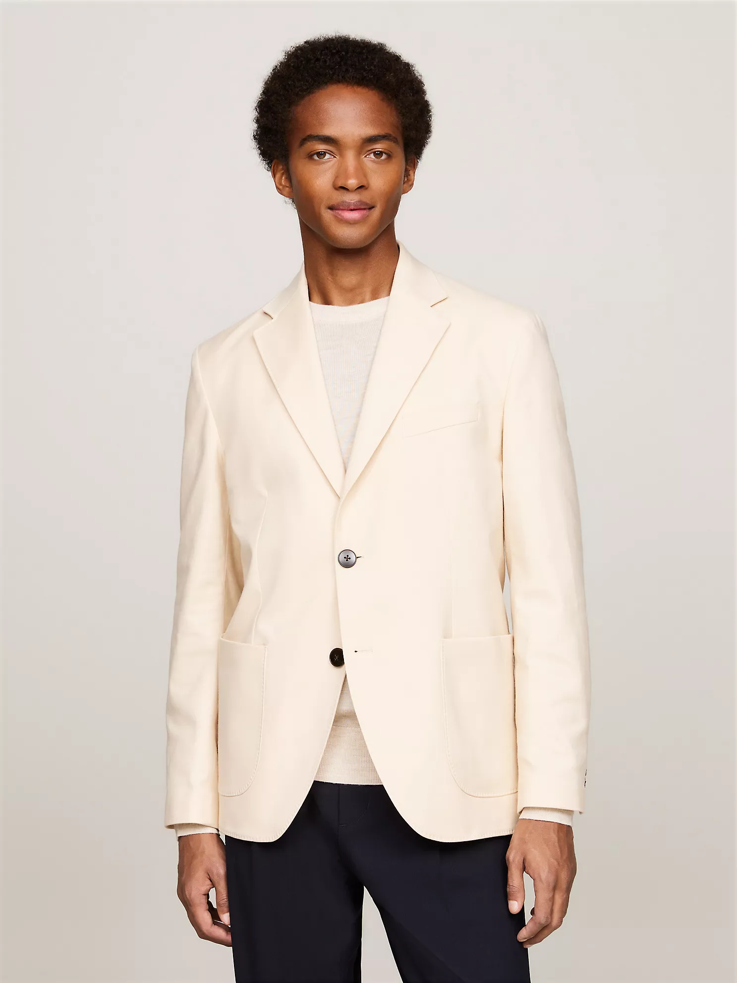 Cotton-Wool Blend Casual Blazer - Classic Beige 1 Cotton-Wool Blend Casual Blazer
- Classic Beige