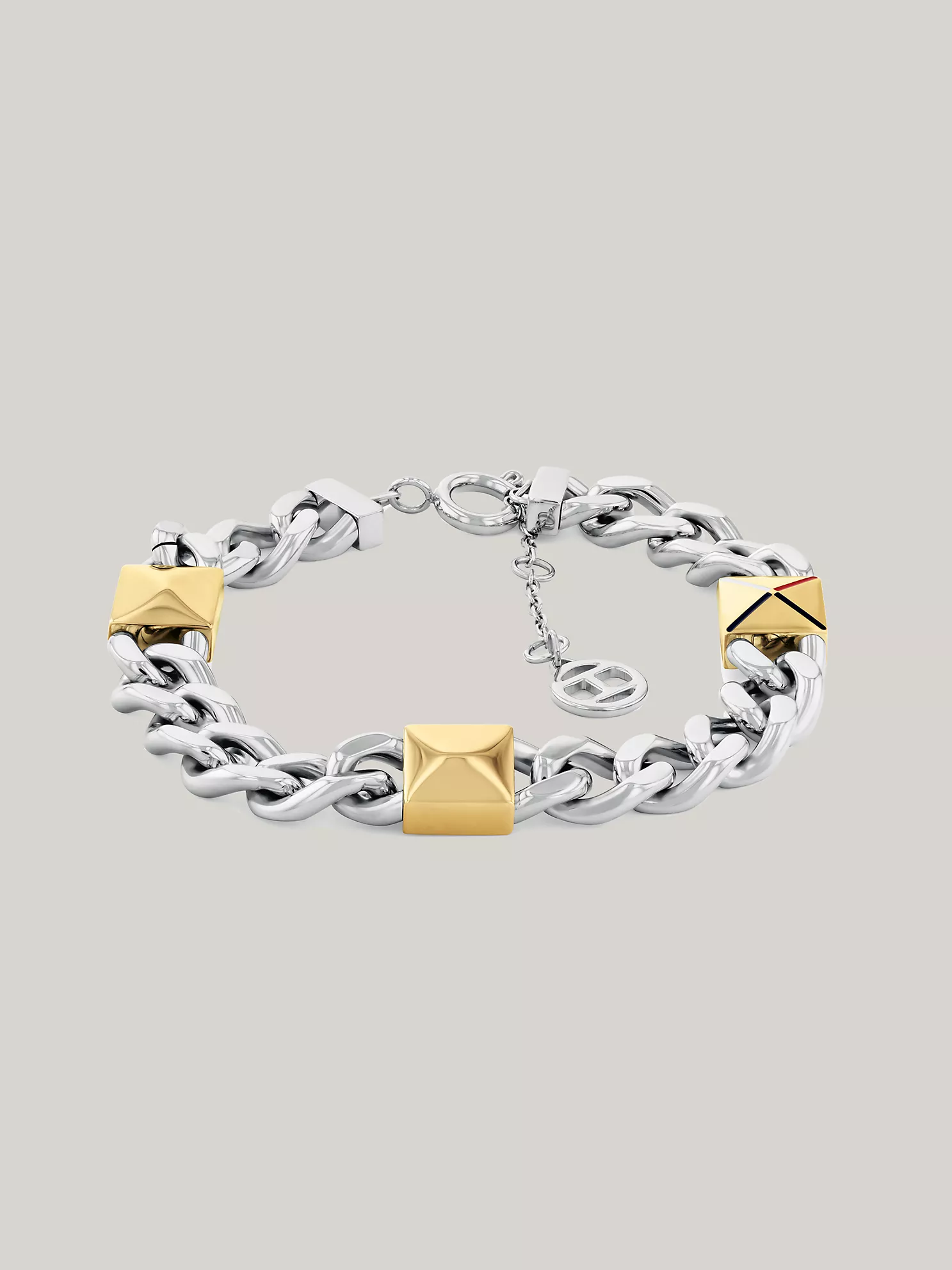 Two-Tone Stud Chain Bracelet - Multi 1 Two-Tone Stud Chain Bracelet
- Multi