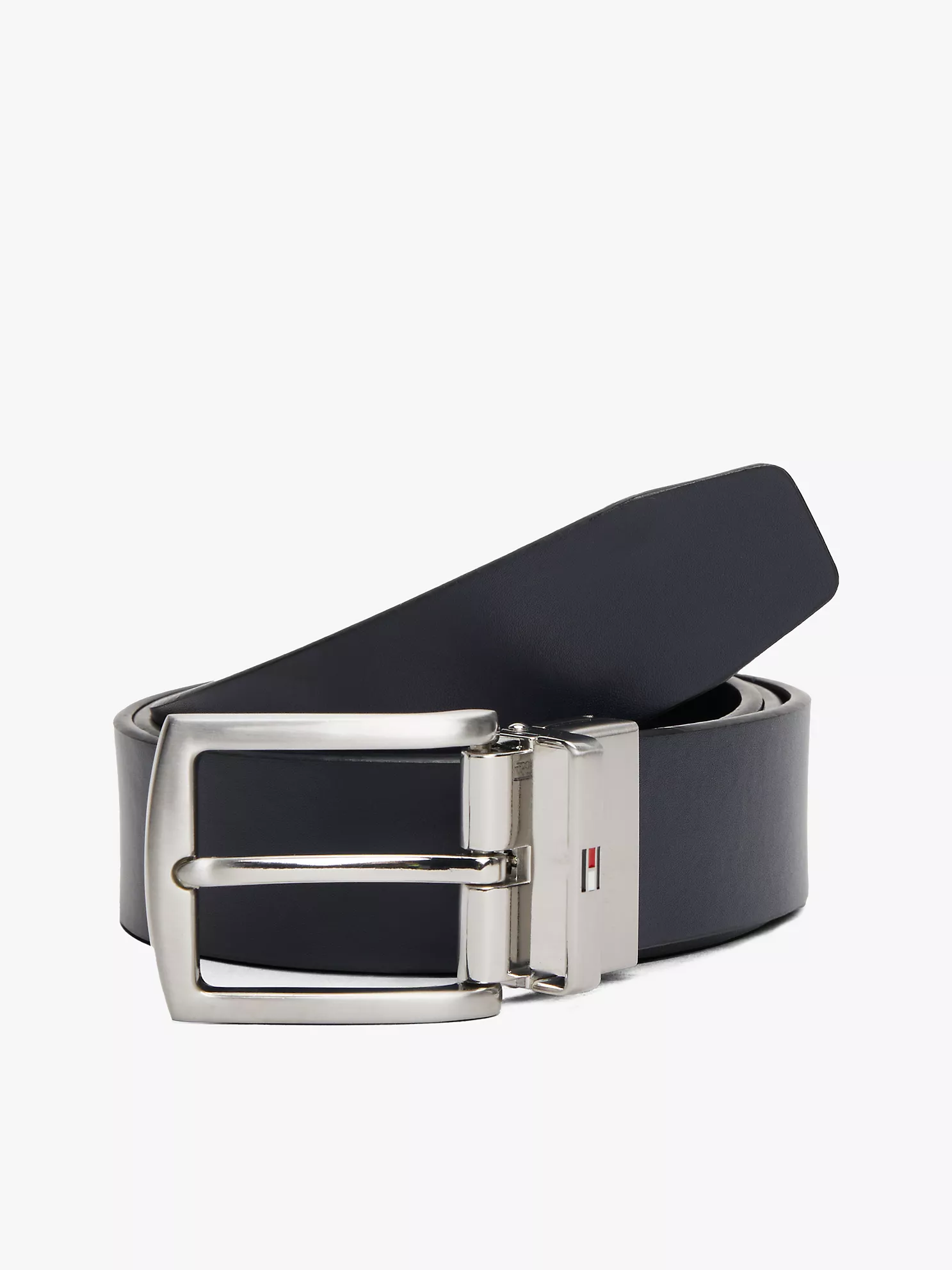 Reversible Flag Logo Loop Leather Belt - Space Blue / Black 9 Reversible Flag Logo Loop Leather Belt
- Space Blue / Black