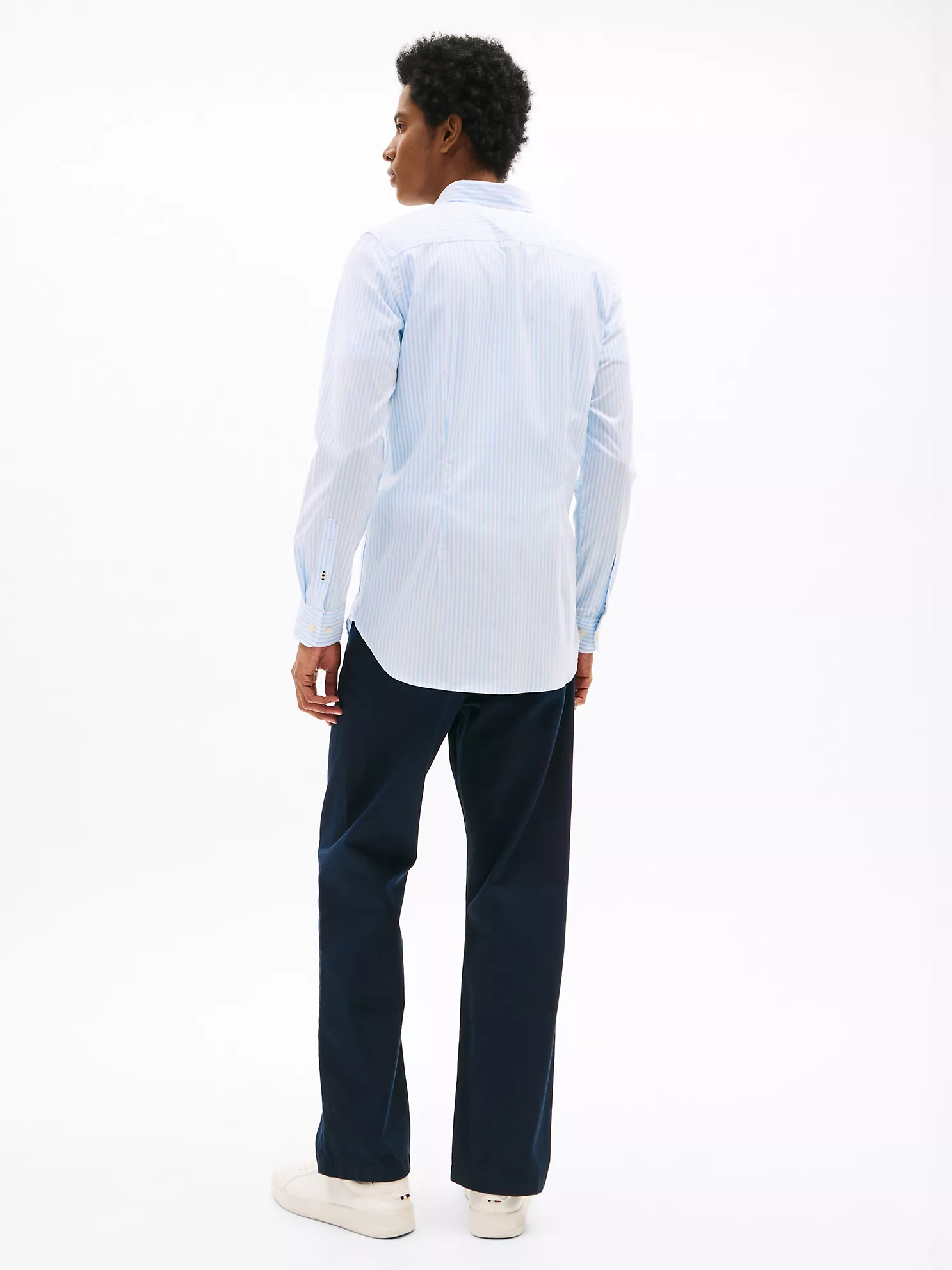 Slim Fit Stripe Stretch Poplin Shirt - Romantic Blue Stripe 8 Slim Fit Stripe Stretch Poplin Shirt
- Romantic Blue Stripe