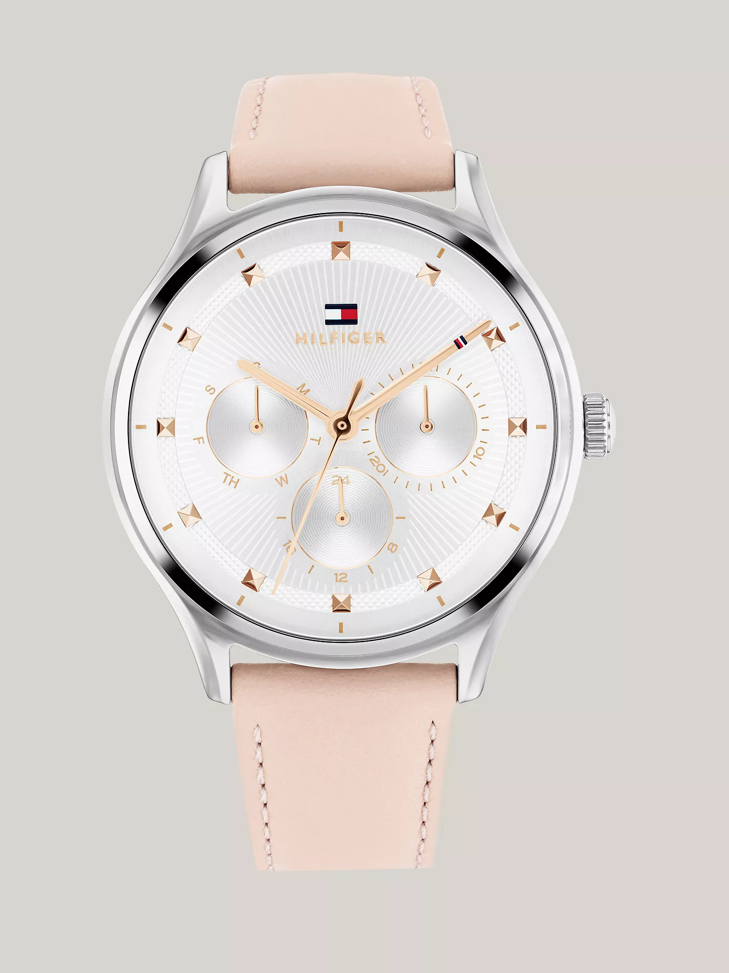 38MM Stainless Steel Multifunction Watch
         - Silver White
