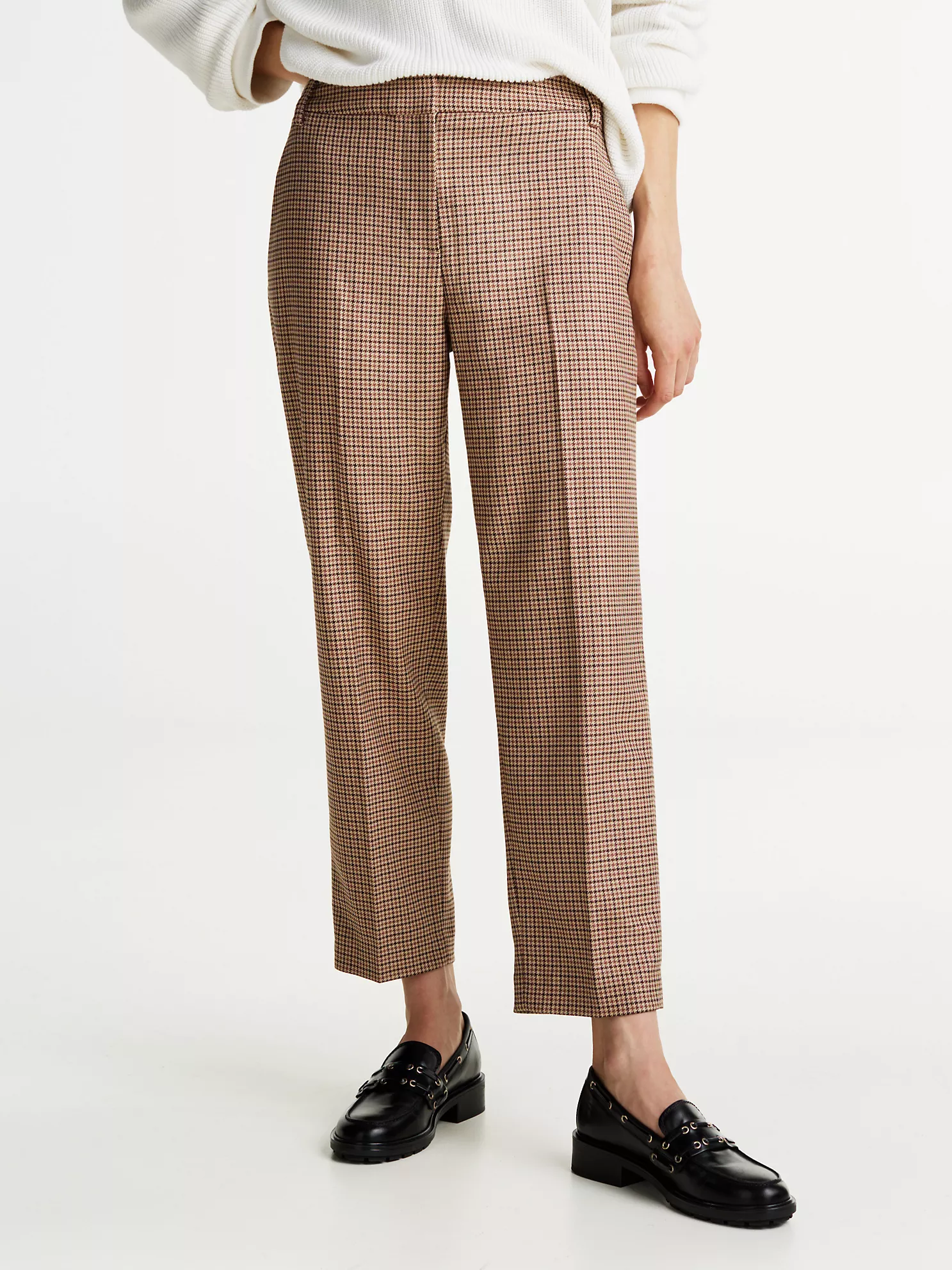 Check Print Slim Straight Leg Pant - Brown Houndstooth 7 Check Print Slim Straight Leg Pant
- Brown Houndstooth