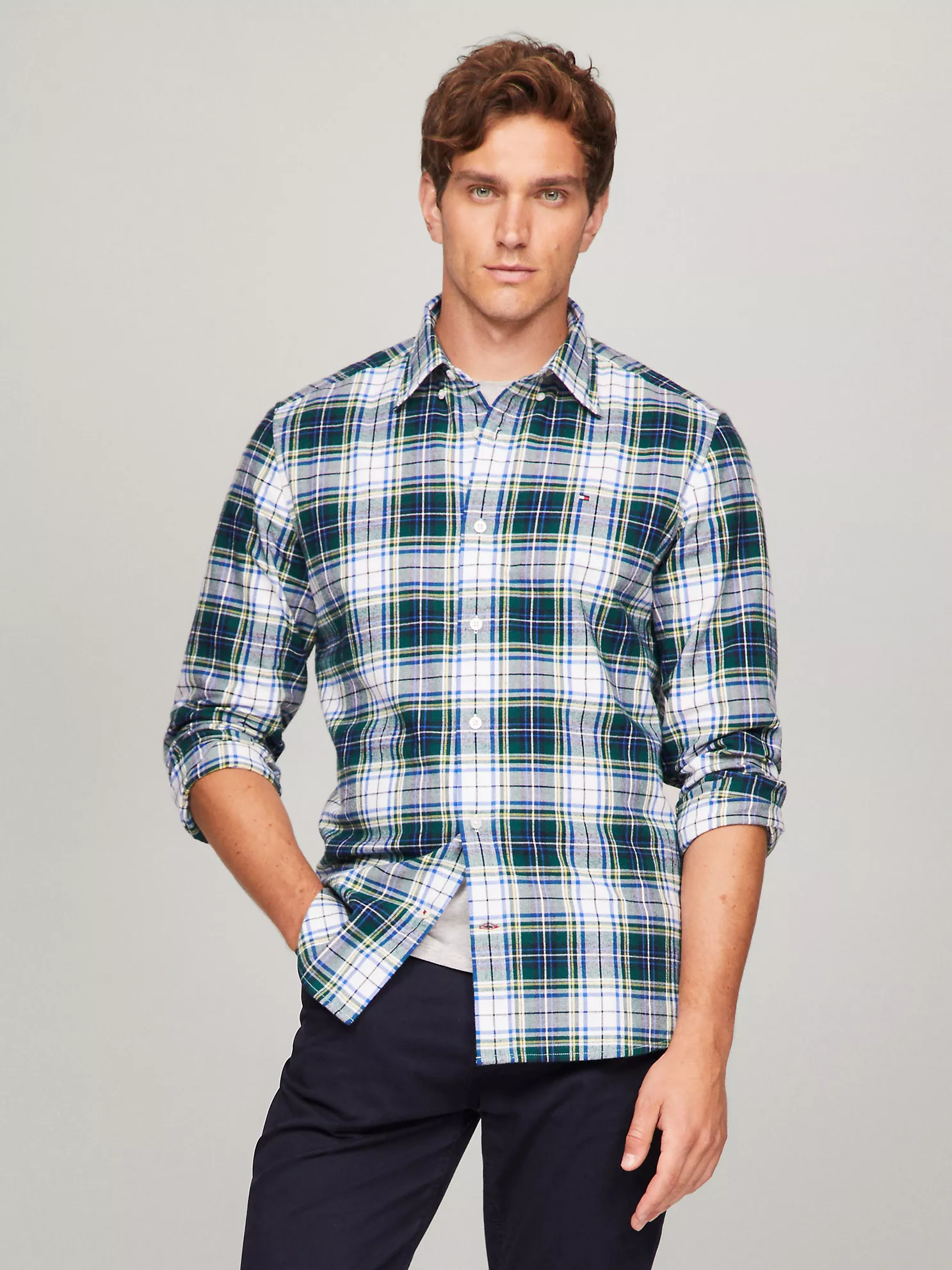 Regular Fit Check Flannel Shirt - Navy Multi 1 Regular Fit Check Flannel Shirt
- Navy Multi