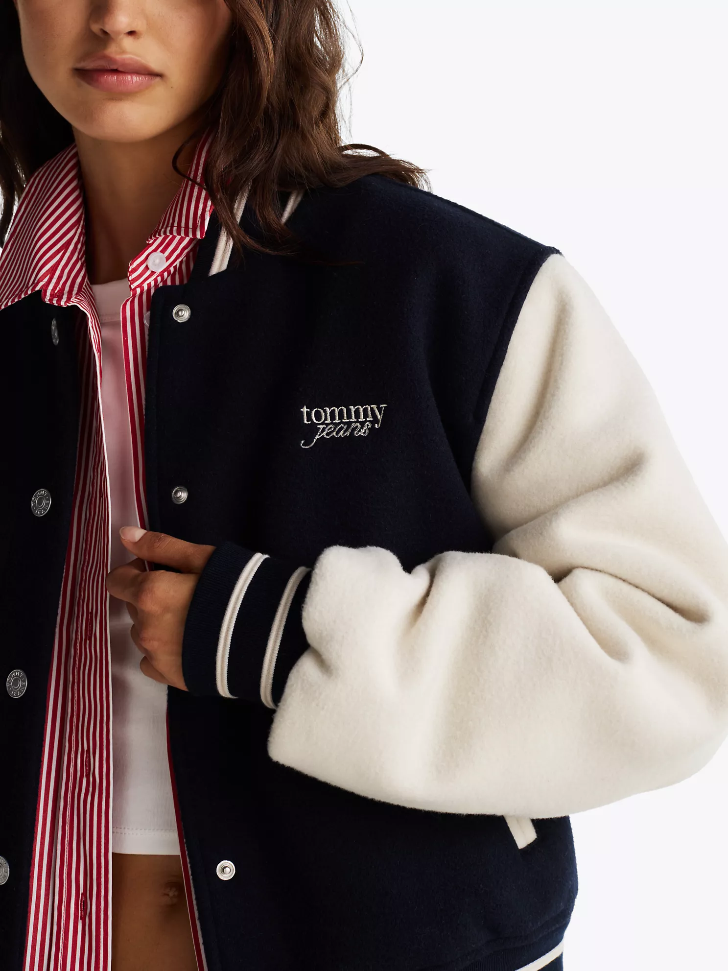 Tommy Jeans Wool-Blend Varsity Jacket - Dark Night Navy 7 Tommy Jeans Wool-Blend Varsity Jacket
- Dark Night Navy
