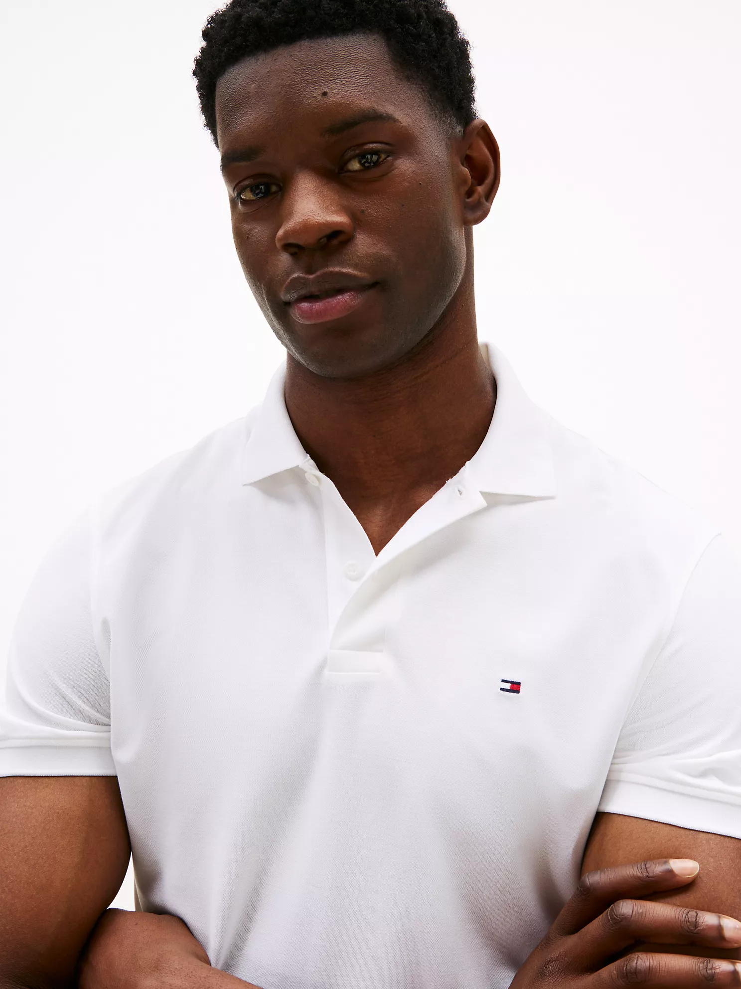 Regular Fit Pique Tech Polo - White 7 Regular Fit Pique Tech Polo
- White