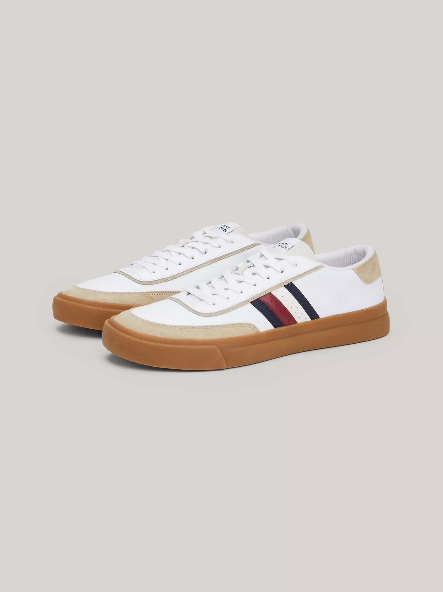 Signature Stripe Leather Sneaker - White 12 Signature Stripe Leather Sneaker
- White