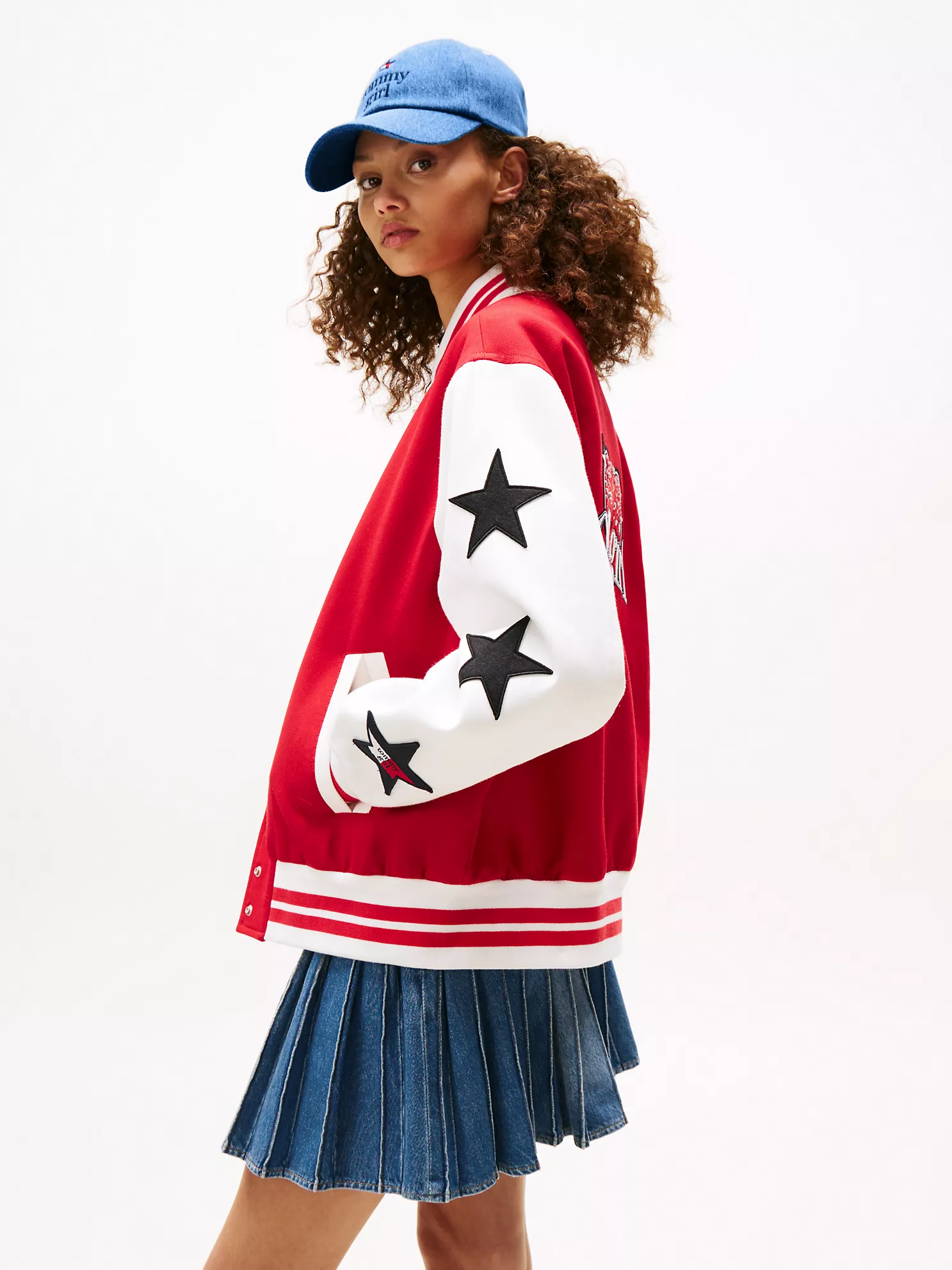 Tommy Girl Heart Logo Varsity Jacket - Primary Red / Ecru 10 Tommy Girl Heart Logo Varsity Jacket
- Primary Red / Ecru