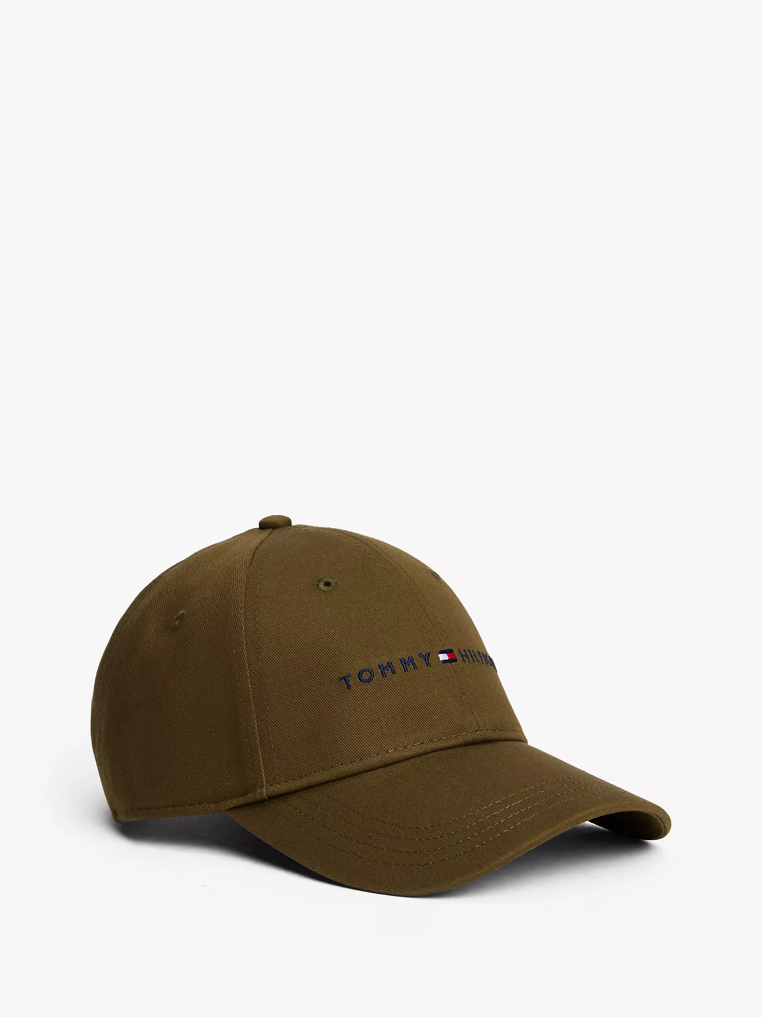 Embroidered Tommy Logo Baseball Cap
         - Army Green