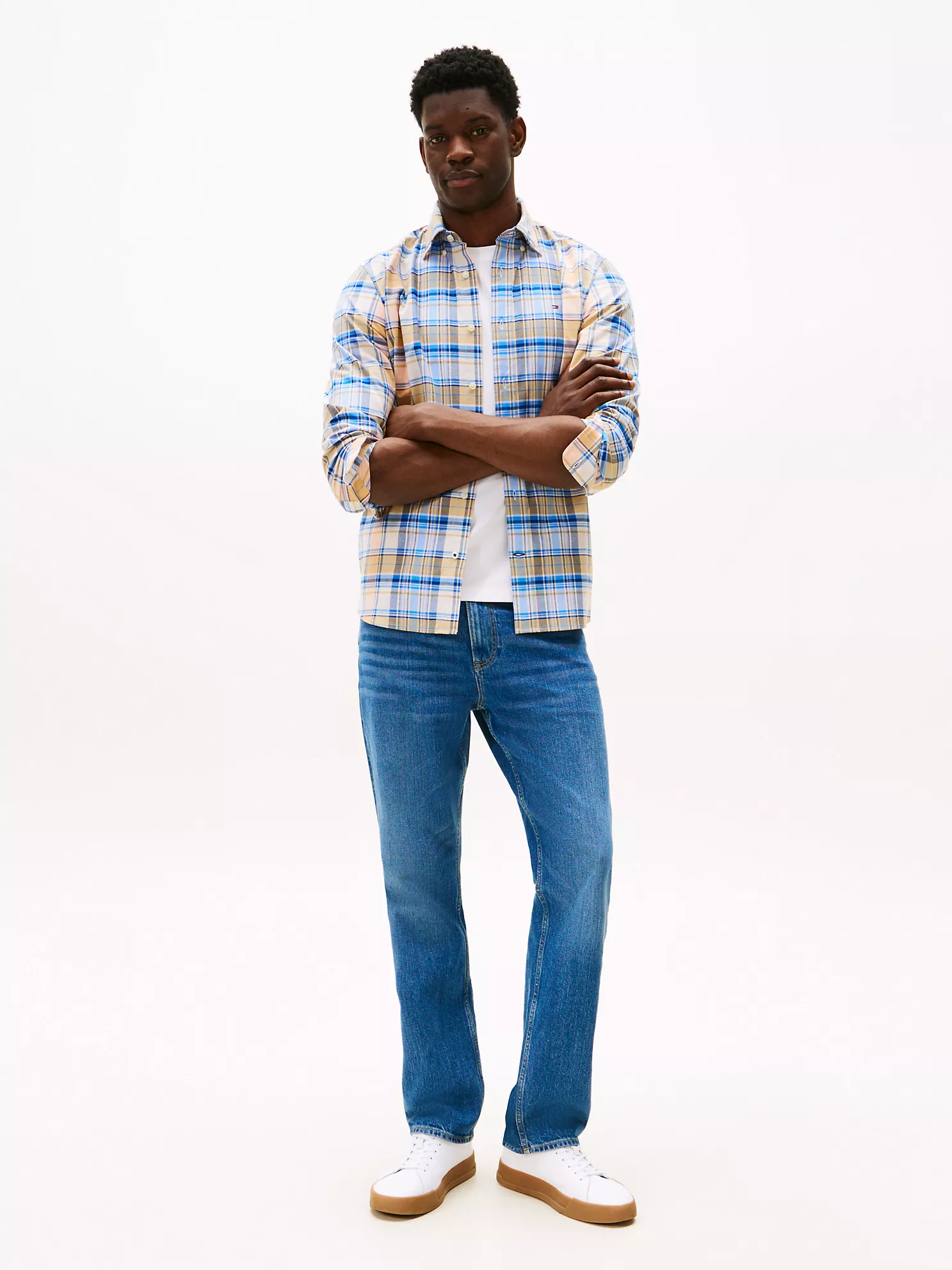 Regular Fit Madras Stretch Oxford Shirt - Sunny Orange Multi 8 Regular Fit Madras Stretch Oxford Shirt
- Sunny Orange Multi